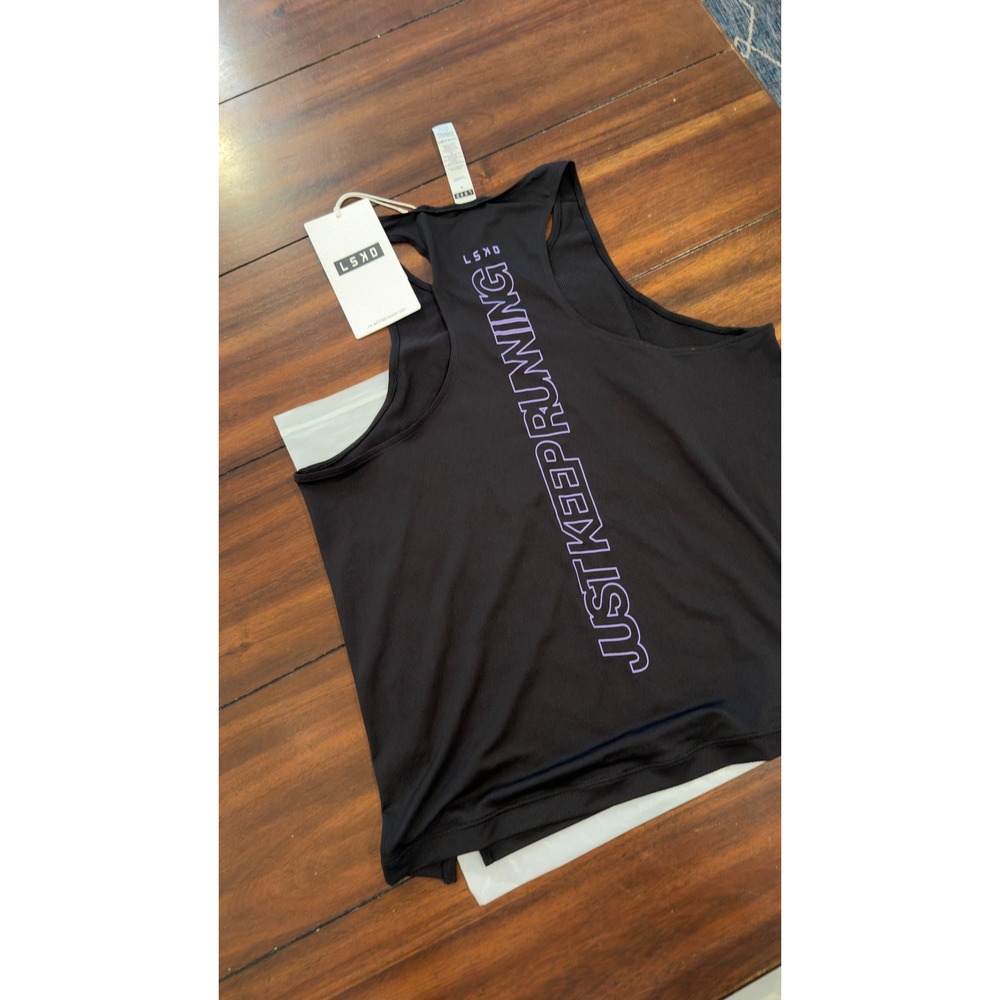 LSKD Pace Keep on Running Tank Black Dahlia Purple WTNK01013 Small NWT NEW - Picture 7 of 16